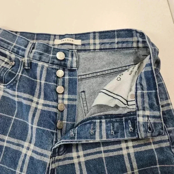 Pacsun Button Fly High Rise Dad Jeans Plaid Jeans Women's 26 - Picture 5 of 10